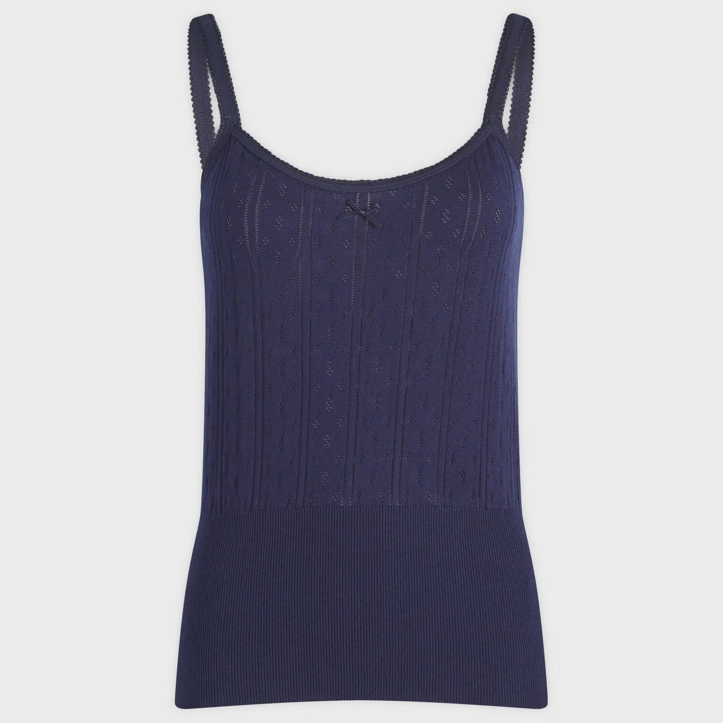 Pointelle Vest in Navy