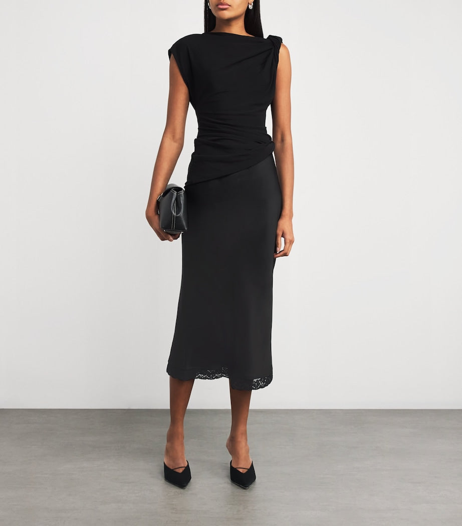 Lace Trimmed Slip Skirt