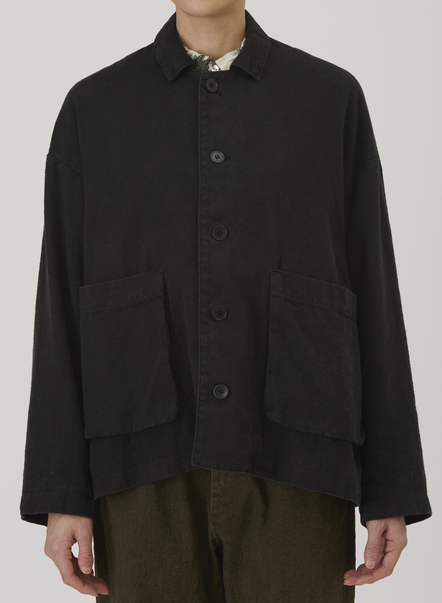 Natural Brushed Linen Cotton Twill Jacket