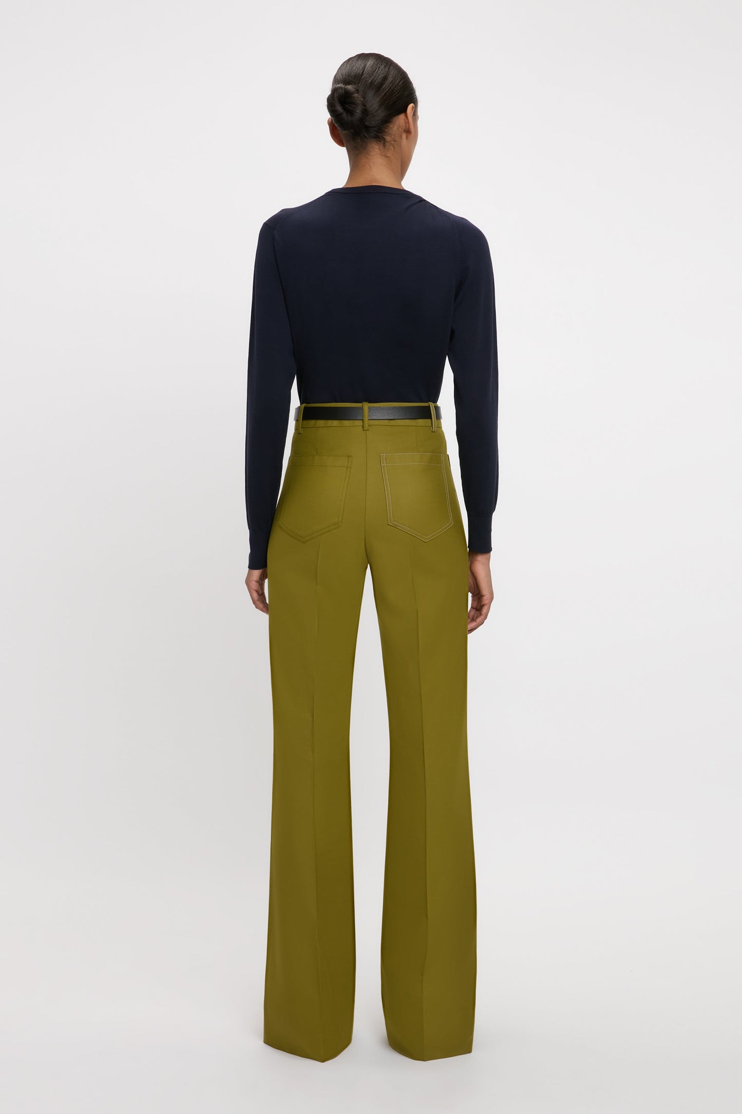 Draped Pleat Detail Crew Neck Top
