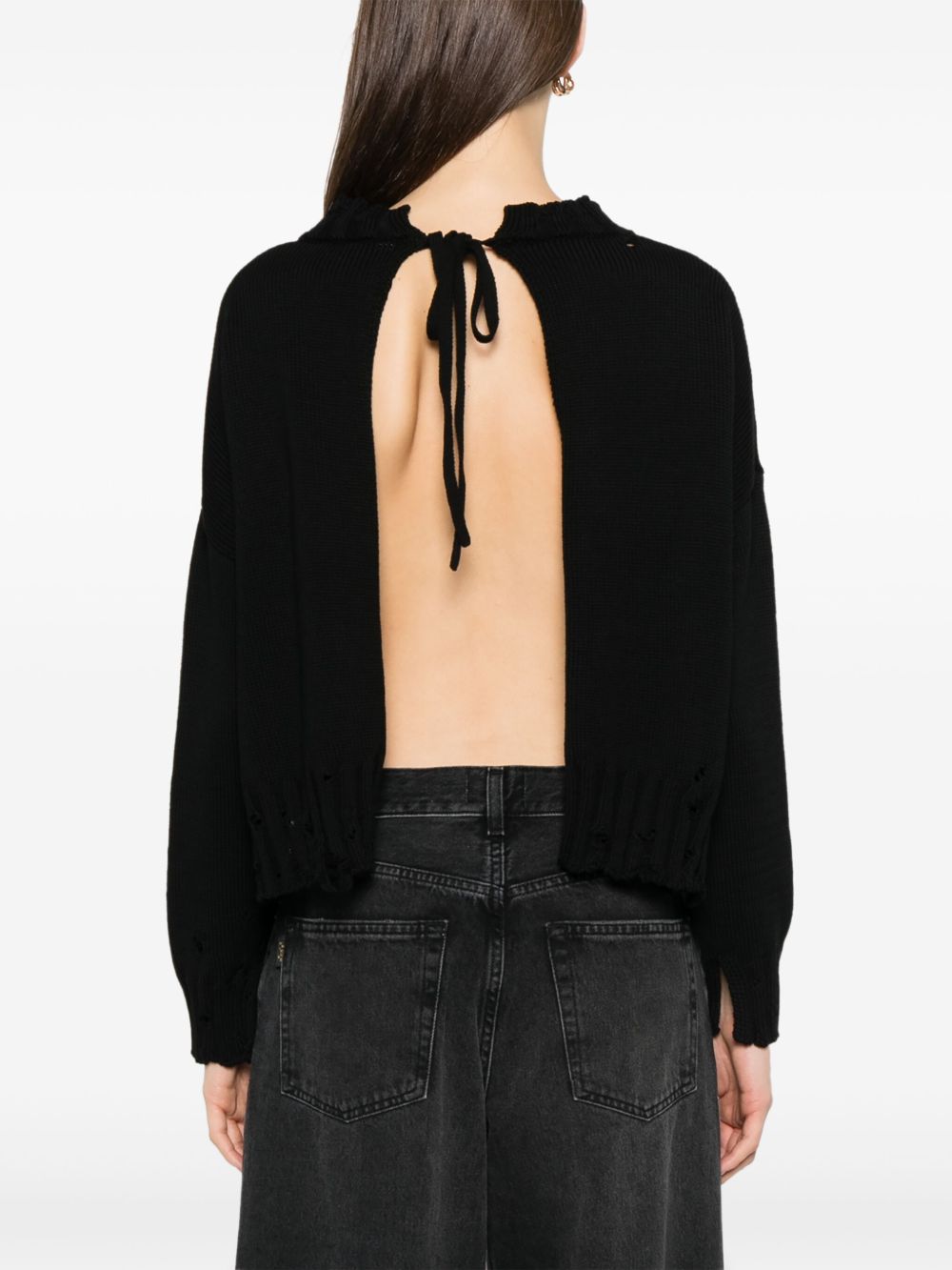 Backless Round Neck Sweater