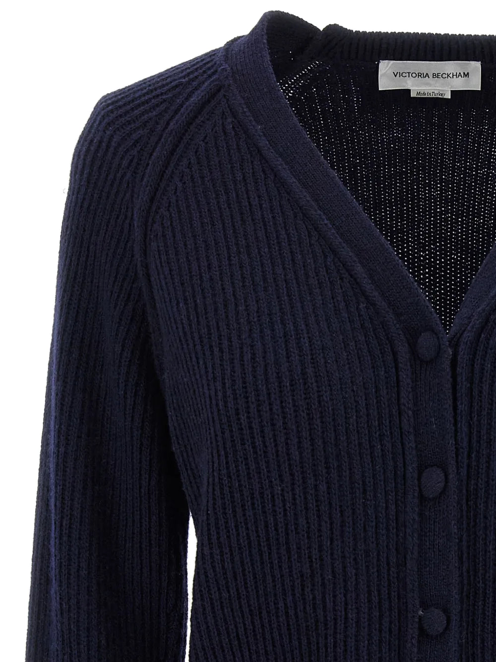 Stepped Hem V Neck Cardigan