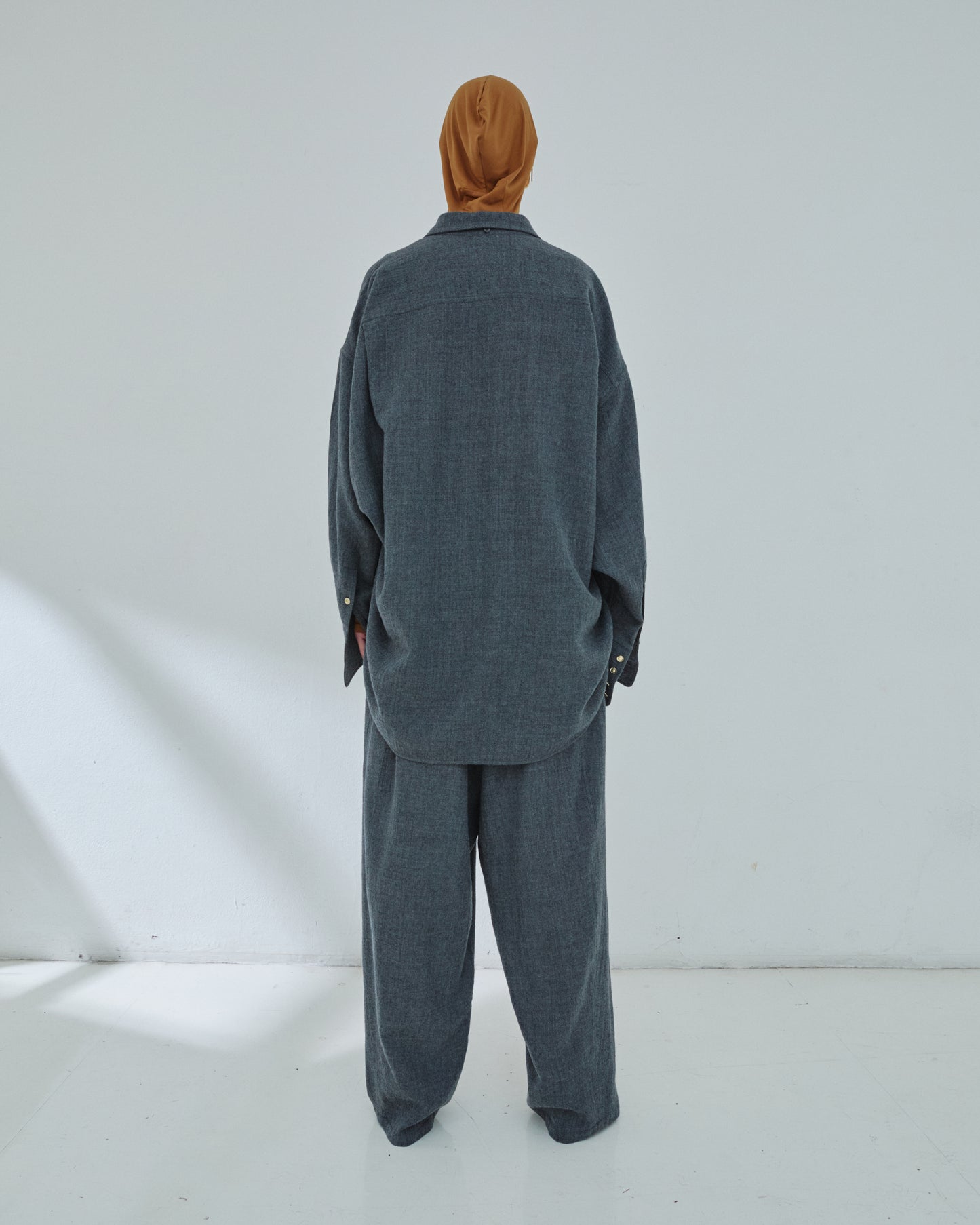 Georgia Detachable Scarf Japanese Wool Shirt