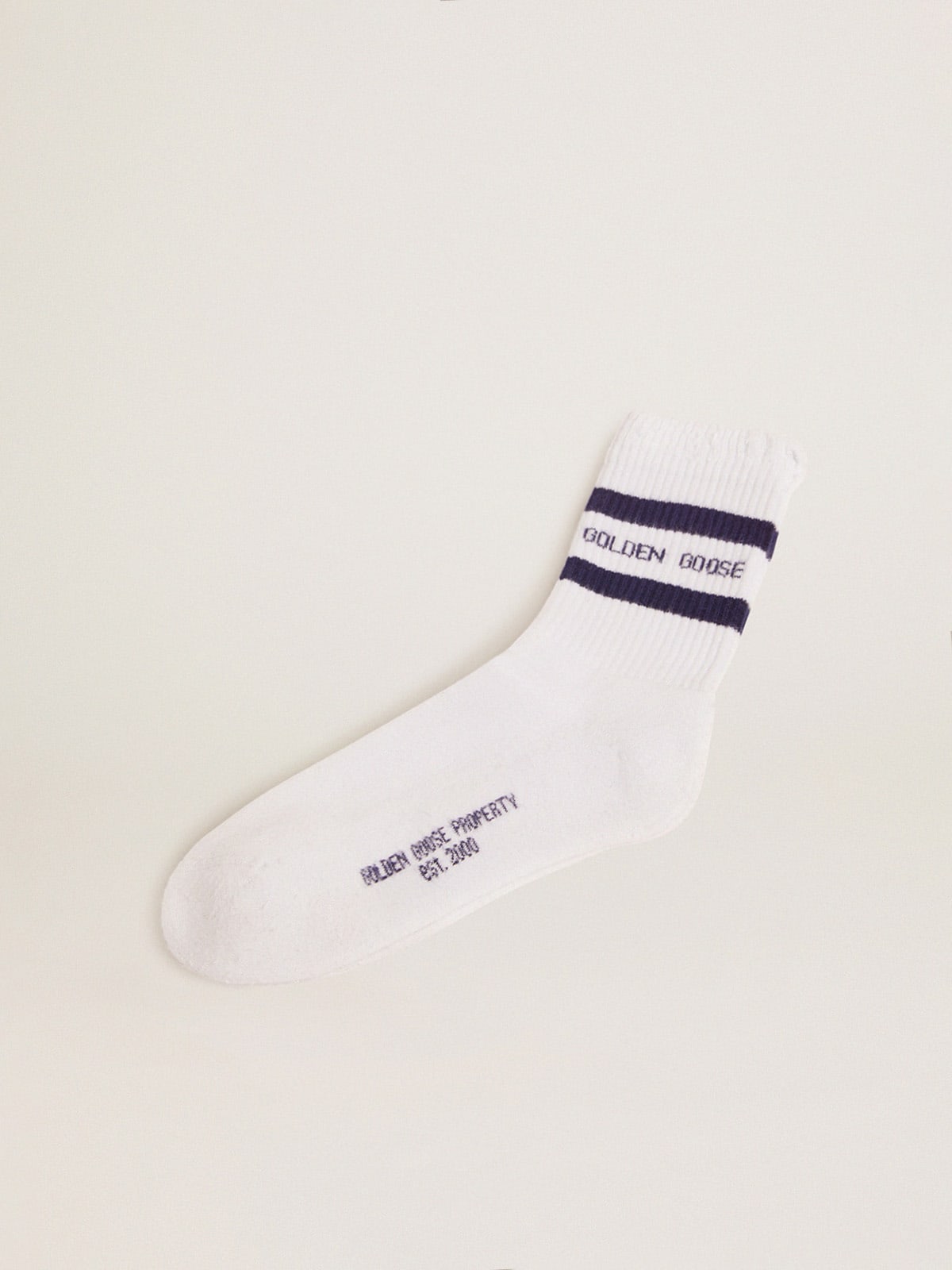 Cotton socks with stripes and logo