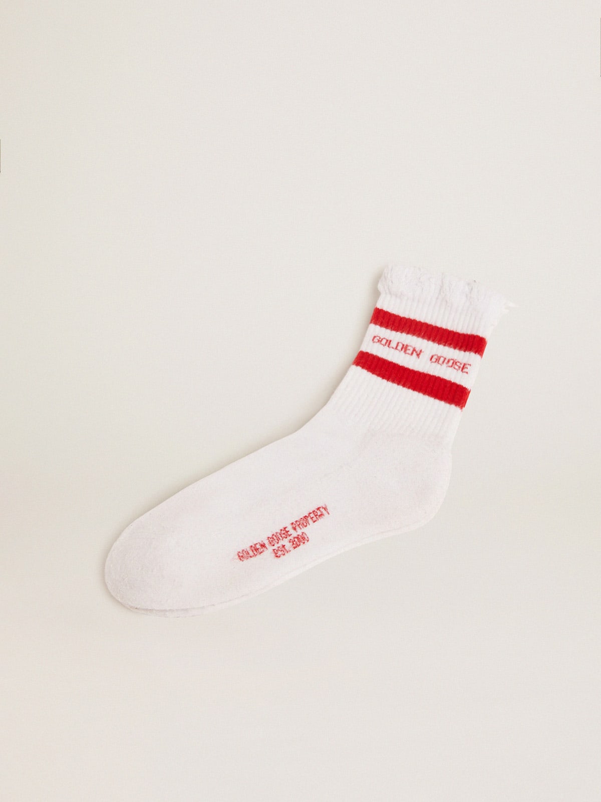 Cotton socks with stripes and logo