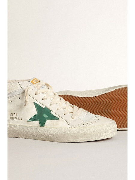 Mid Star Sneakers in Milky White and Green