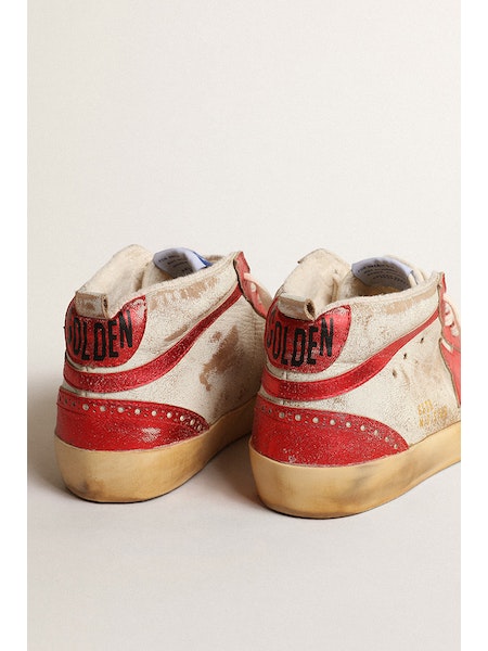 Mid Star Vintage Leather Beige/Red