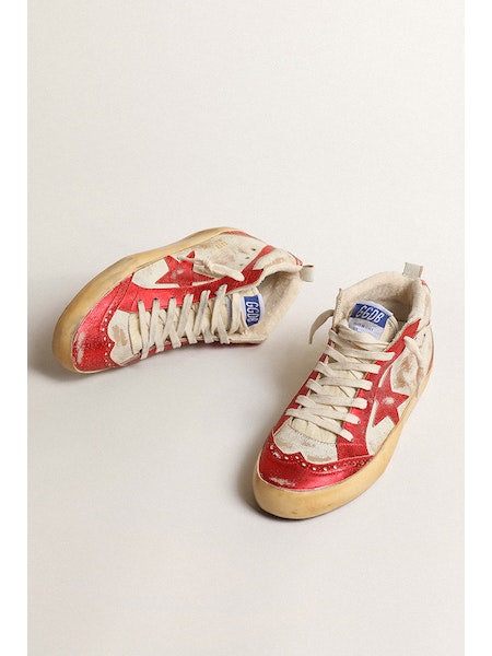 Mid Star Vintage Leather Beige/Red