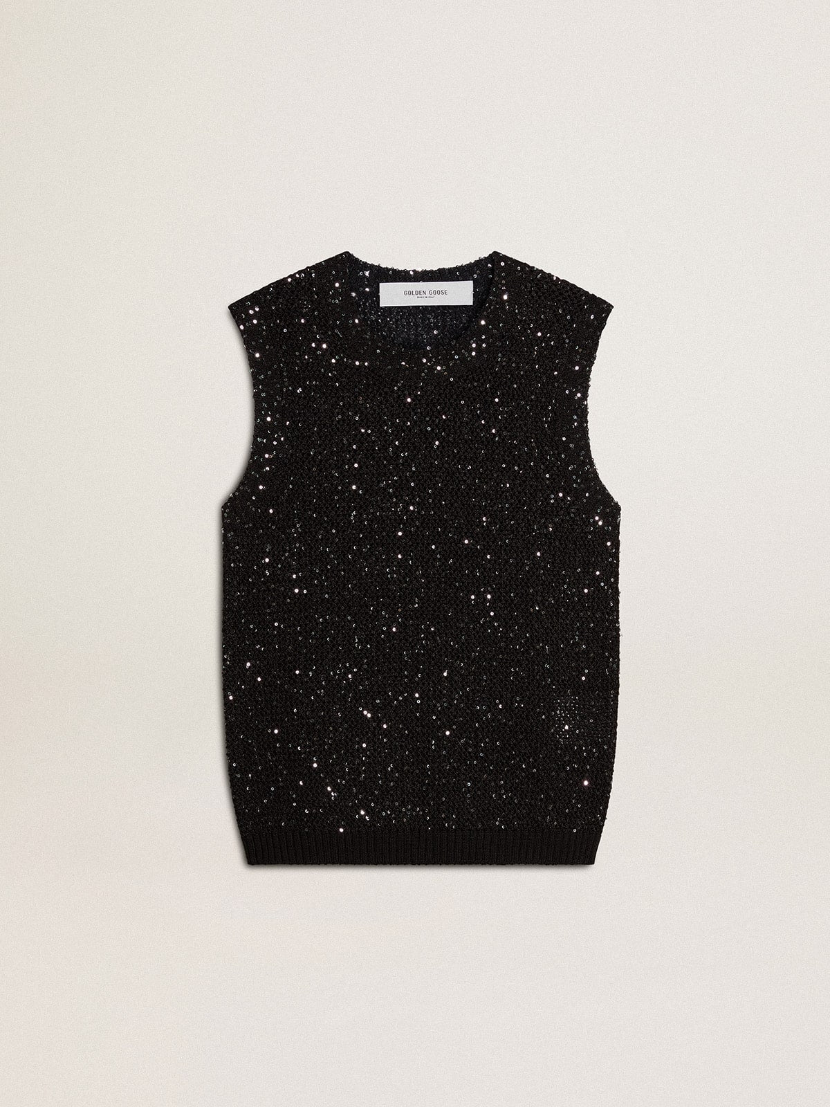 Journey Sequins Mesh Knit Tank Top