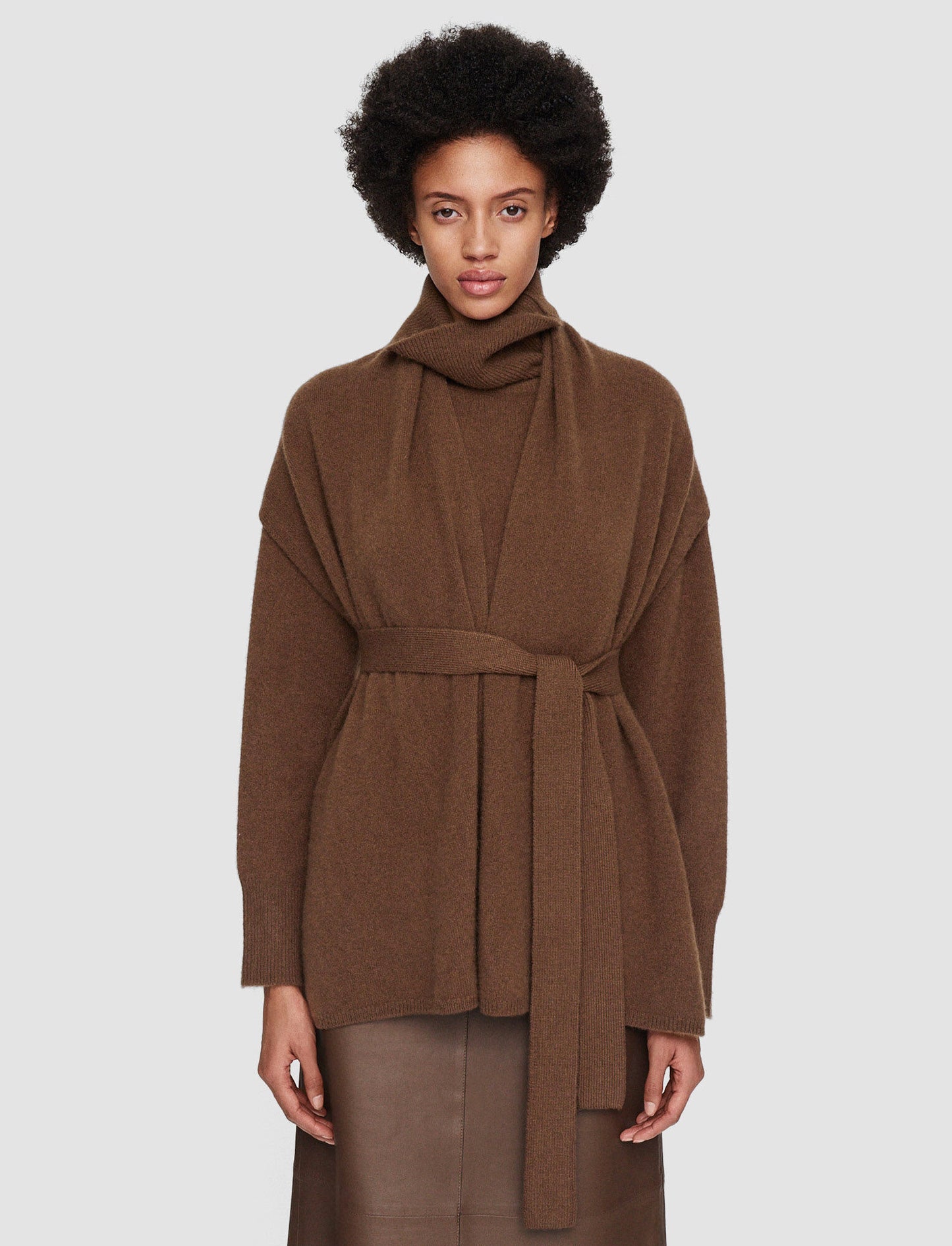 Brushed Cashmere Wrap Cardigan