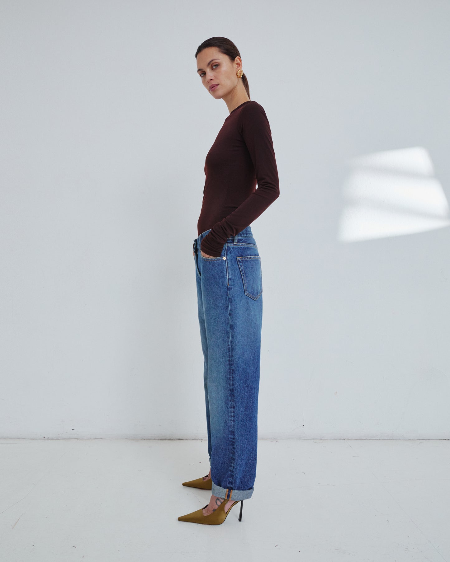 Naomi Chain Adorned Boyfriend Straight Leg Denim
