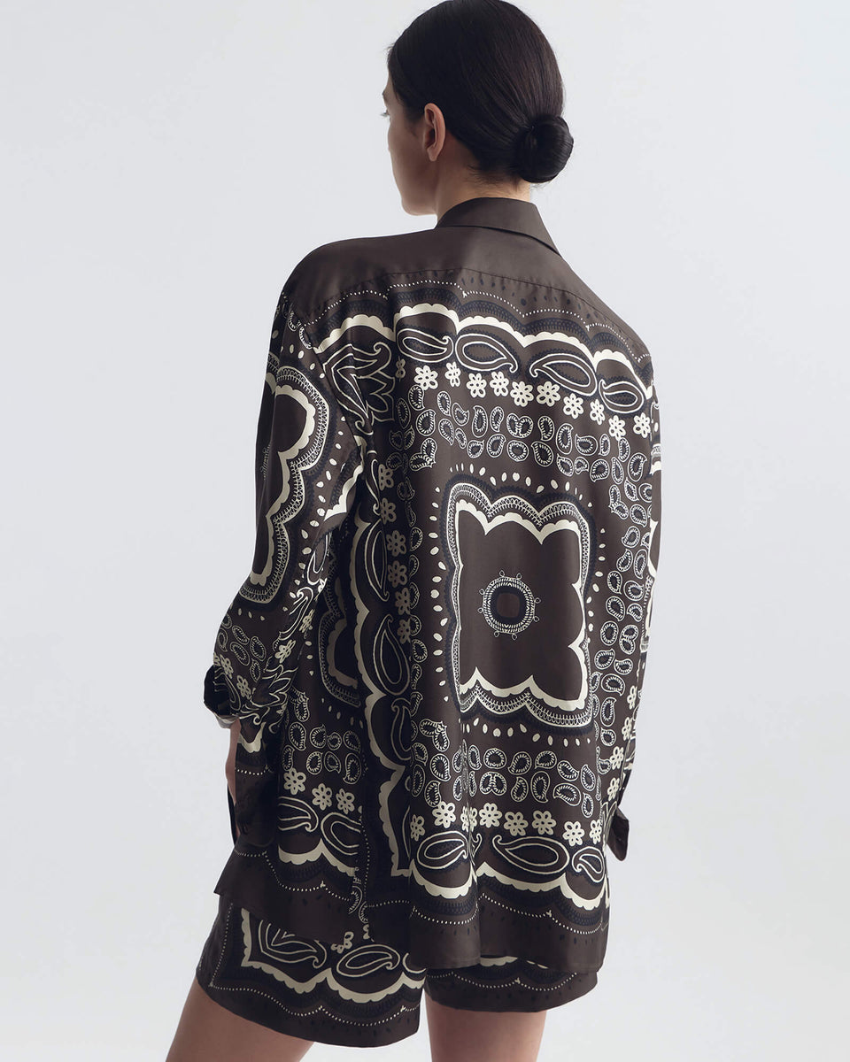 Alfie Silk Bandana Print Shirt