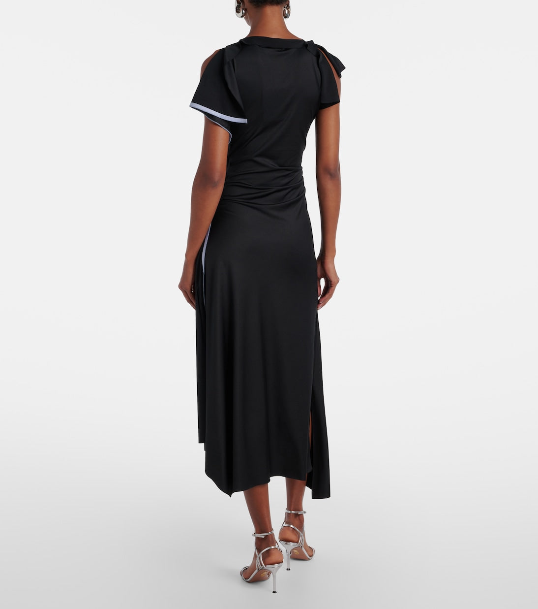Draped Sleeve Midi Dress