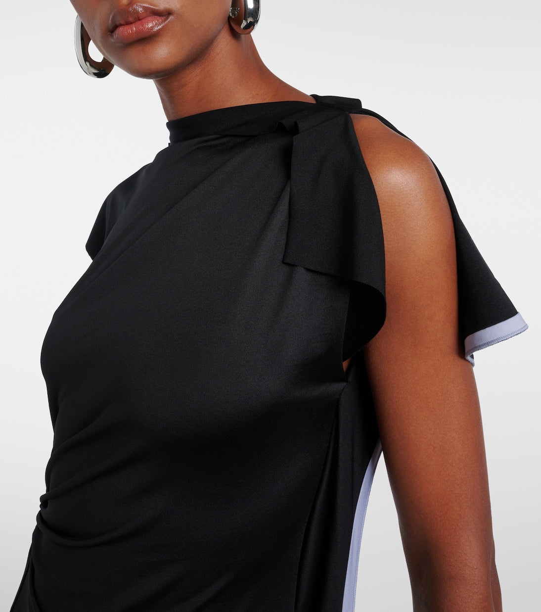 Draped Sleeve Midi Dress