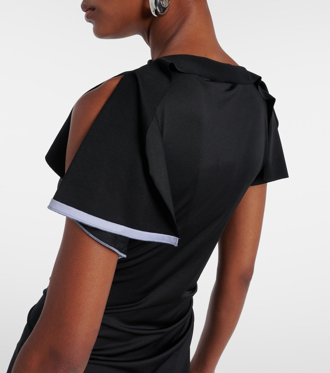 Draped Sleeve Midi Dress