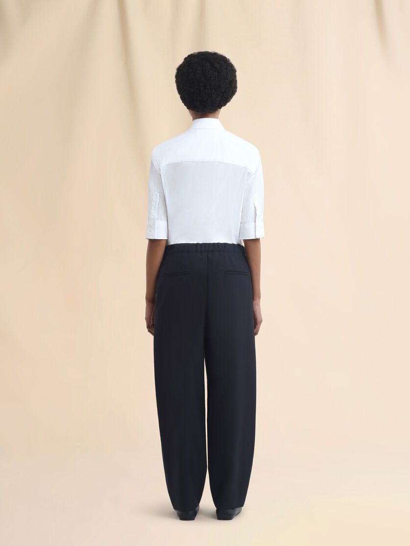 Tropical Wool Straight Pants