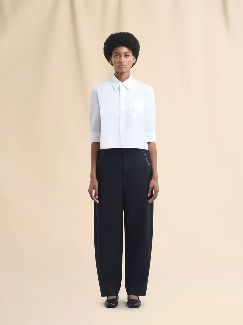 Tropical Wool Straight Pants