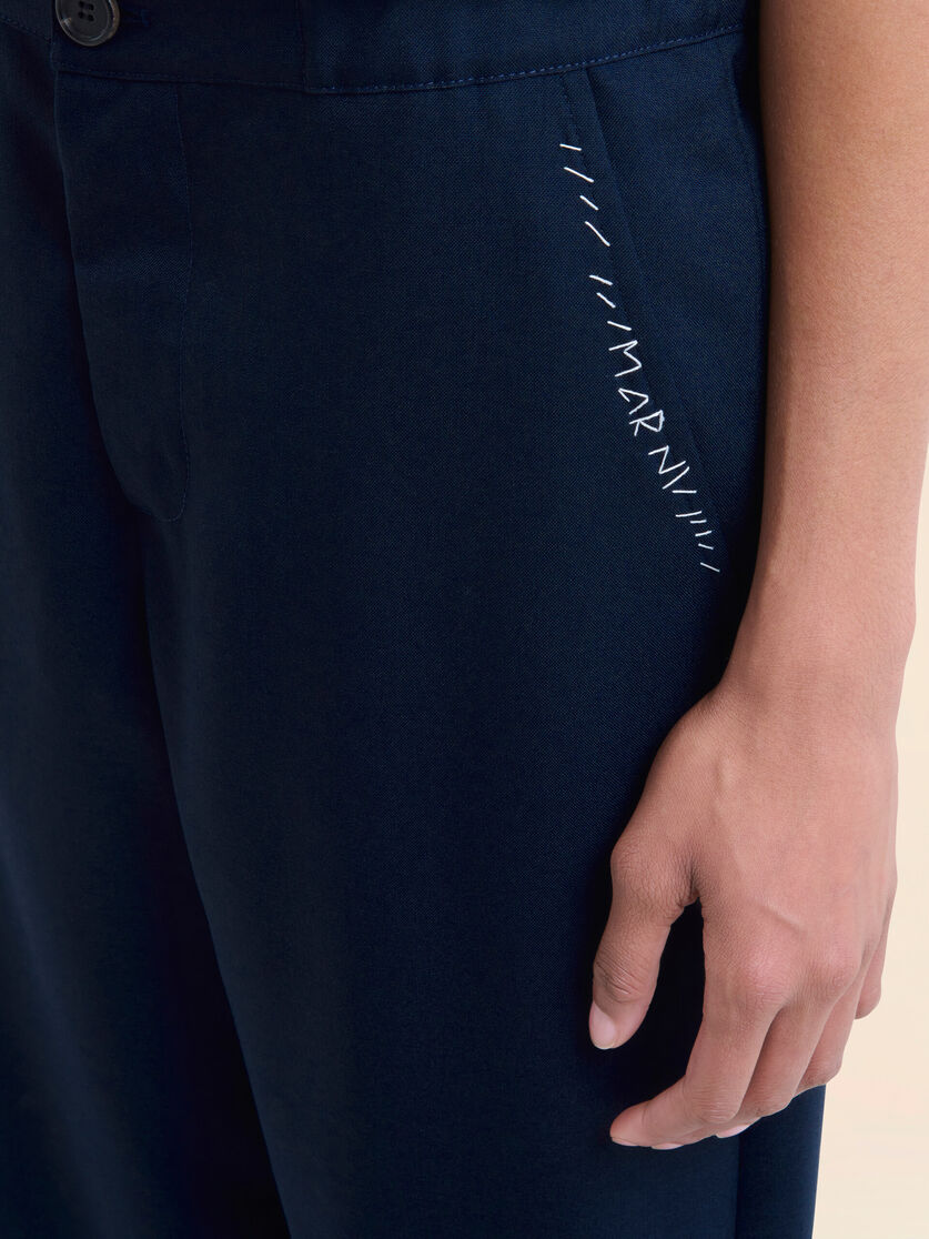Tropical Wool Straight Pants