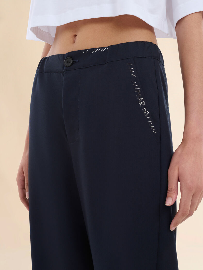 Tropical Wool Straight Pants