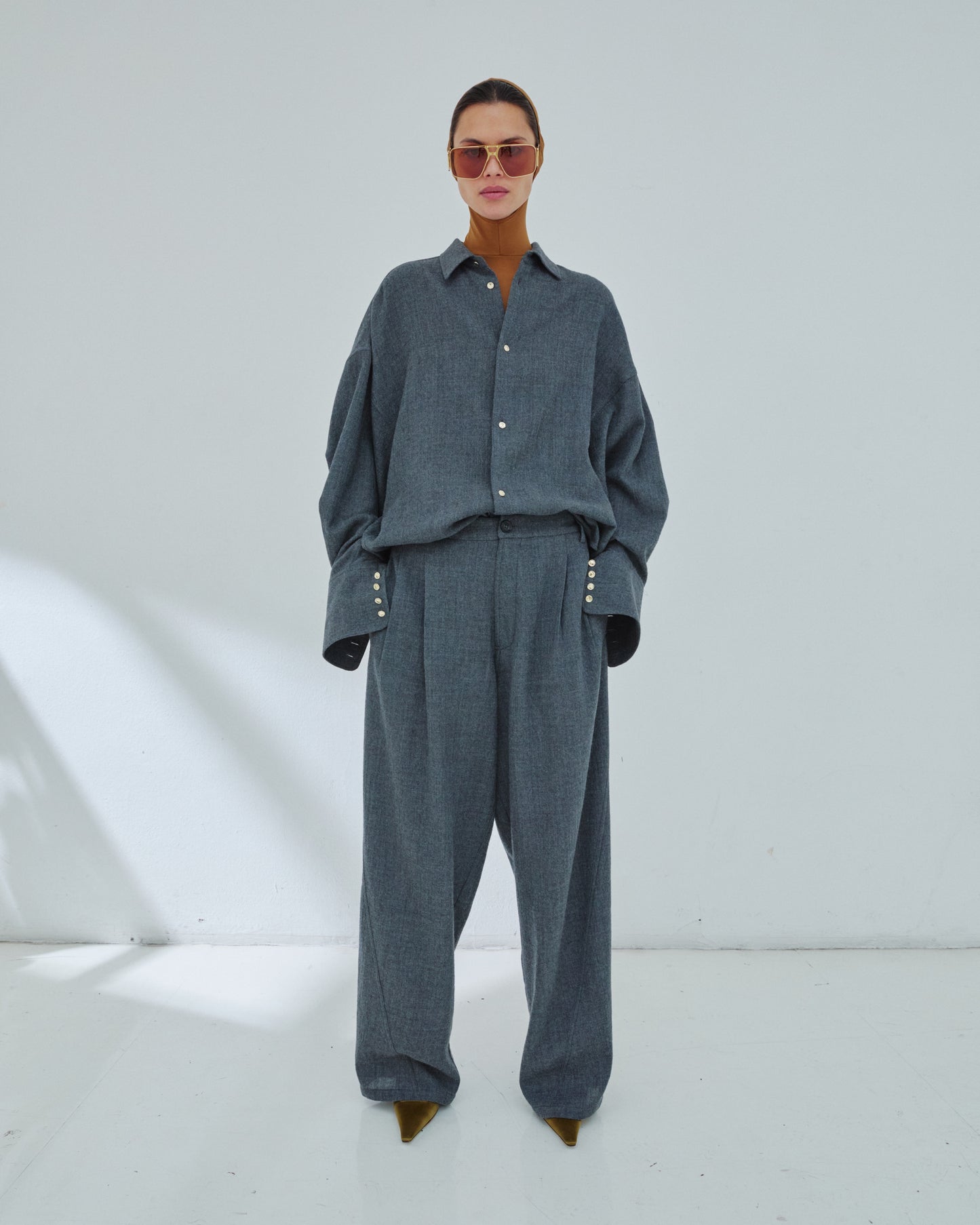 Phebe Wide Leg Japanese Light Wool Pants