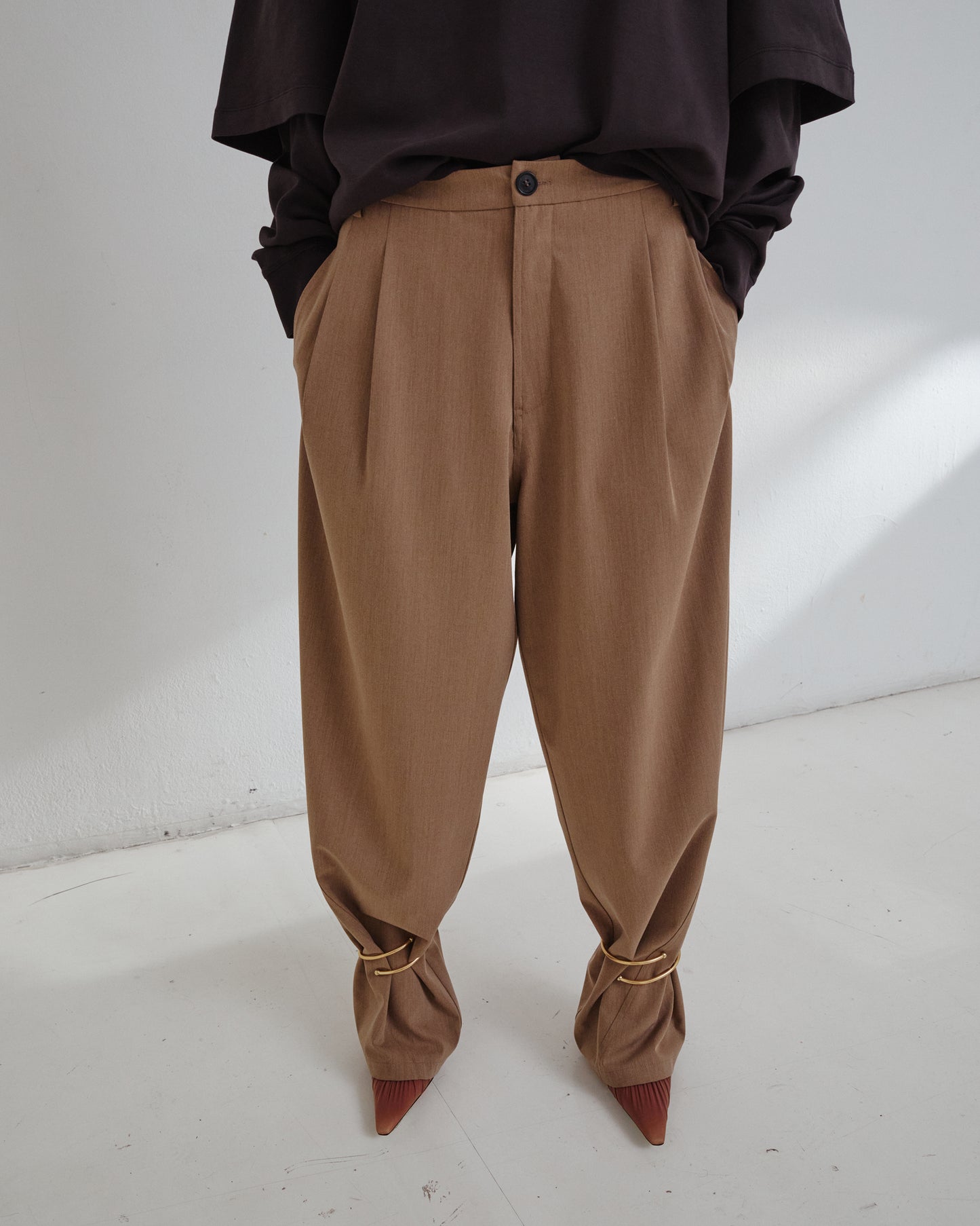 Phebe Cuff Adorned Wide Leg Pants