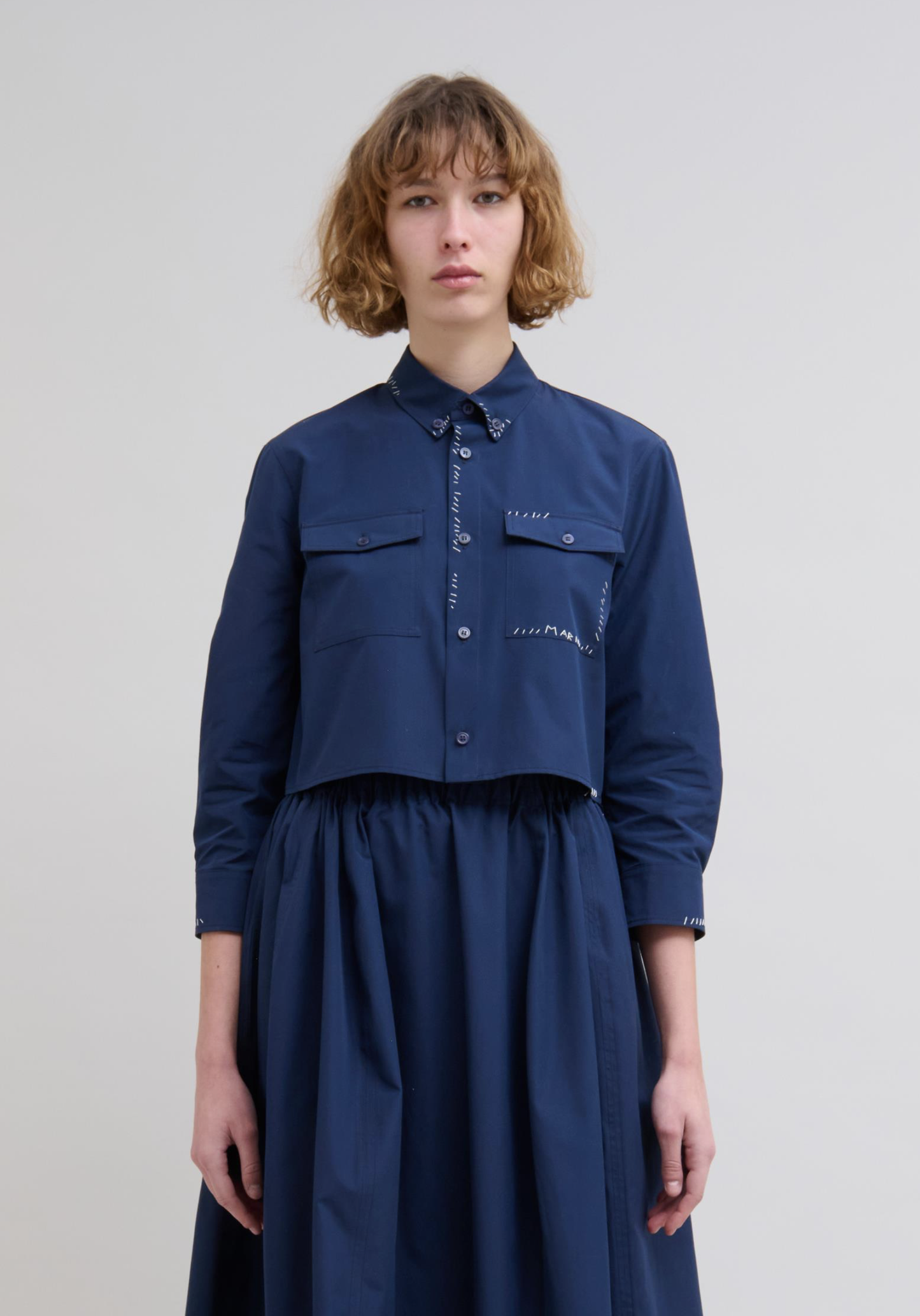Organic Poplin Cropped Shirt