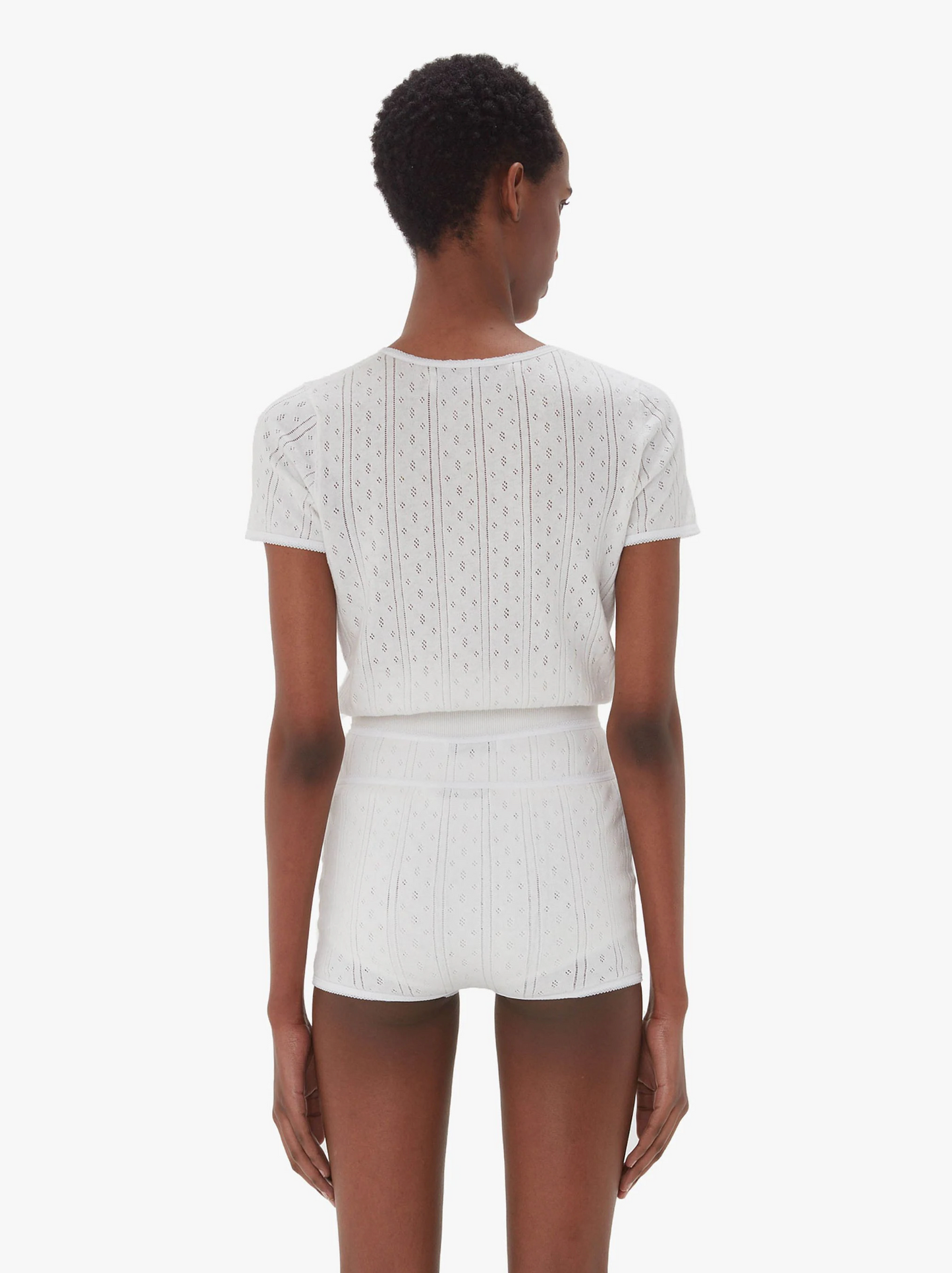 Cap Sleeve Pointelle Top
