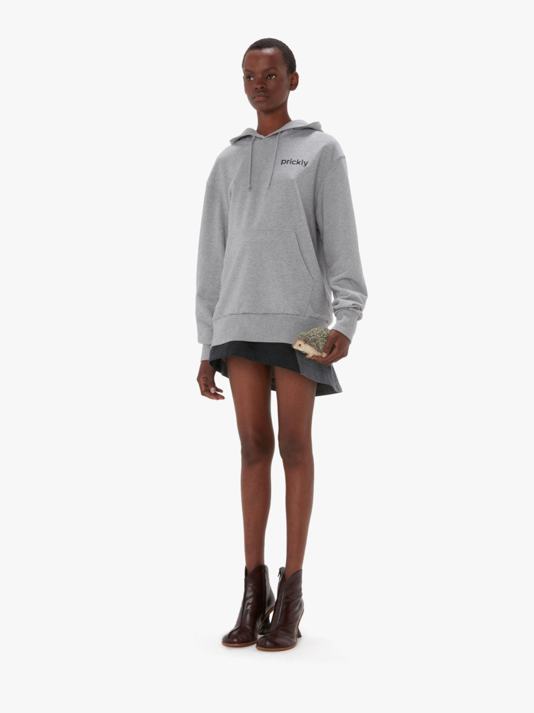 Prickly Back Print Hoodie