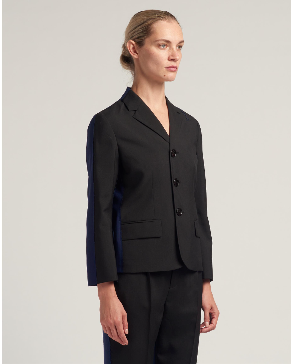 Contrasting Tropical Wool Jacket
