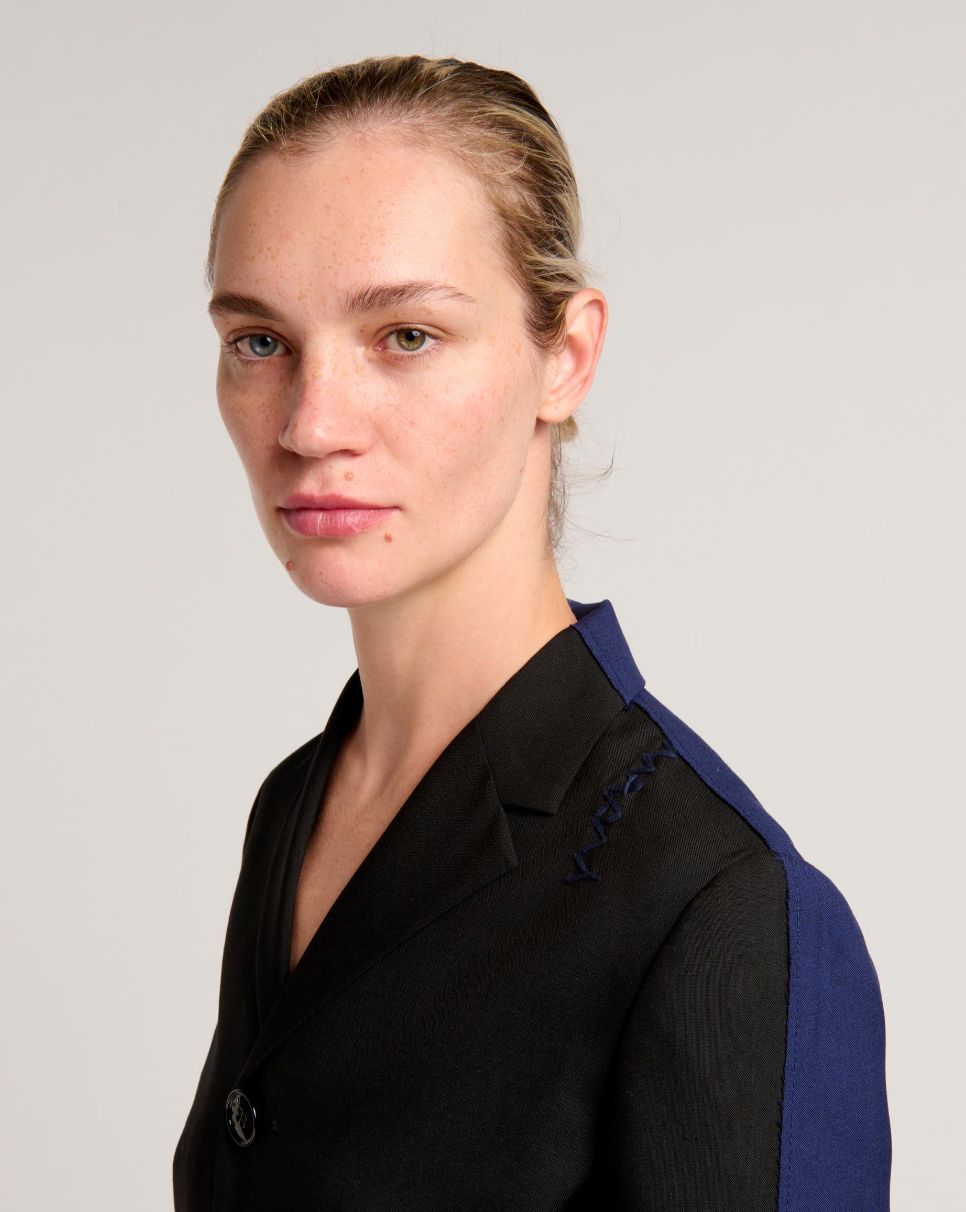 Contrasting Tropical Wool Jacket