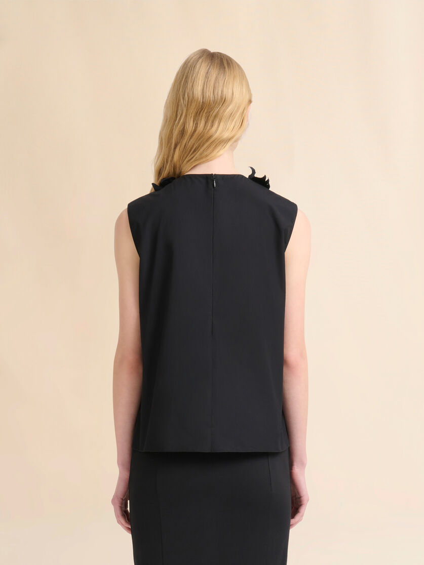 Ruffle Front Poplin Top