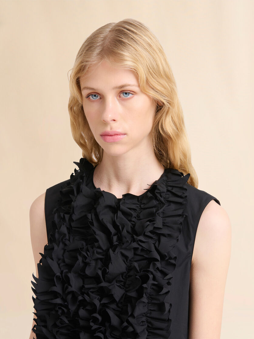 Ruffle Front Poplin Top