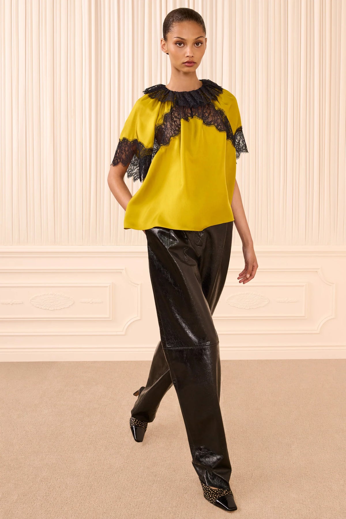 Nina Short Sleeve Silk Blouse