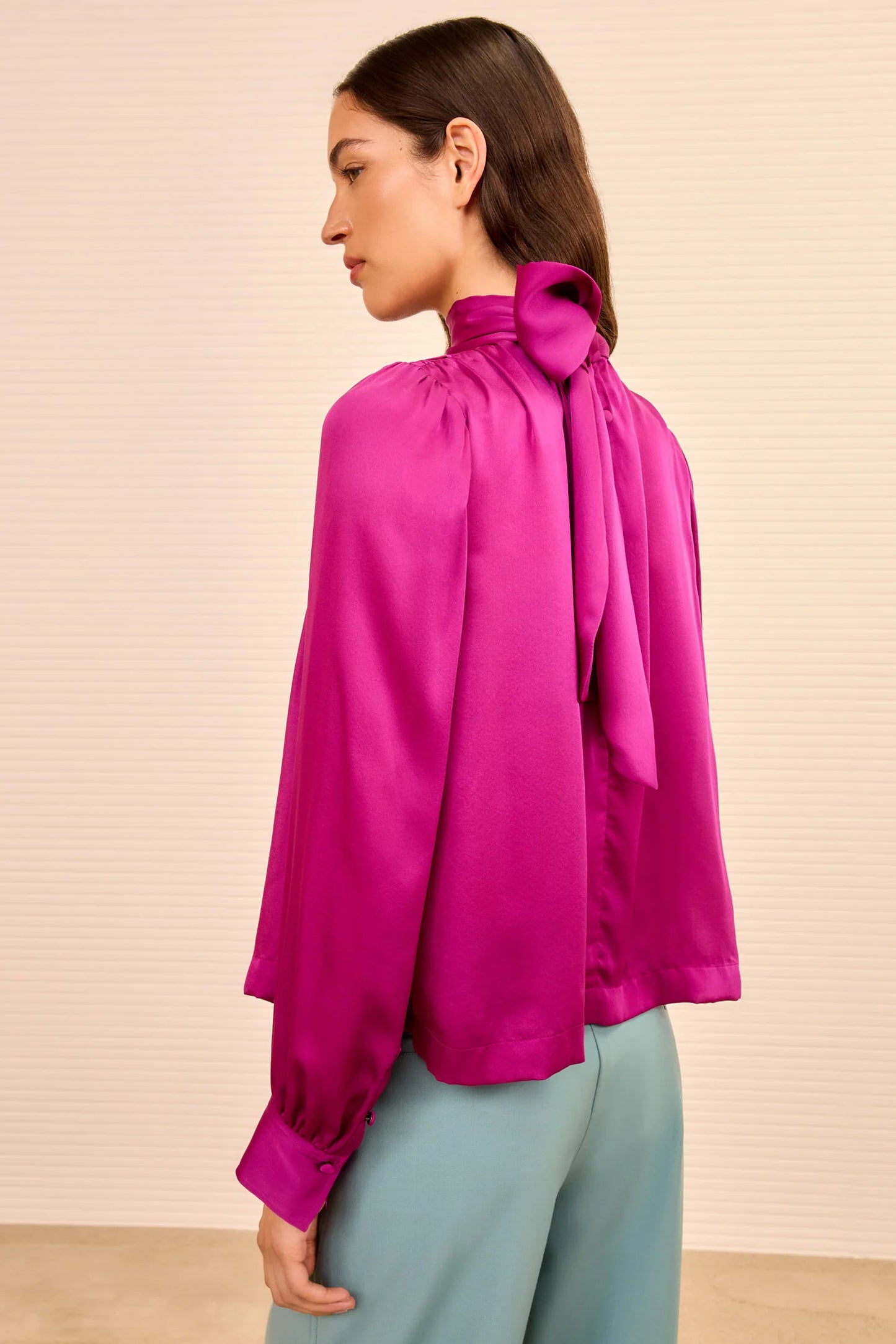 Ornament Tie Neck Blouse