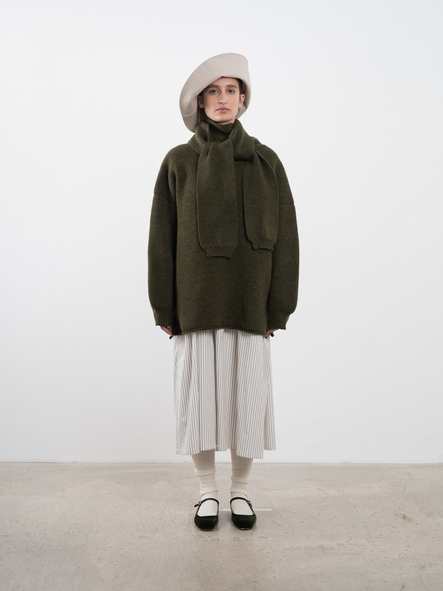 British Wool Wrap Neck Pullover