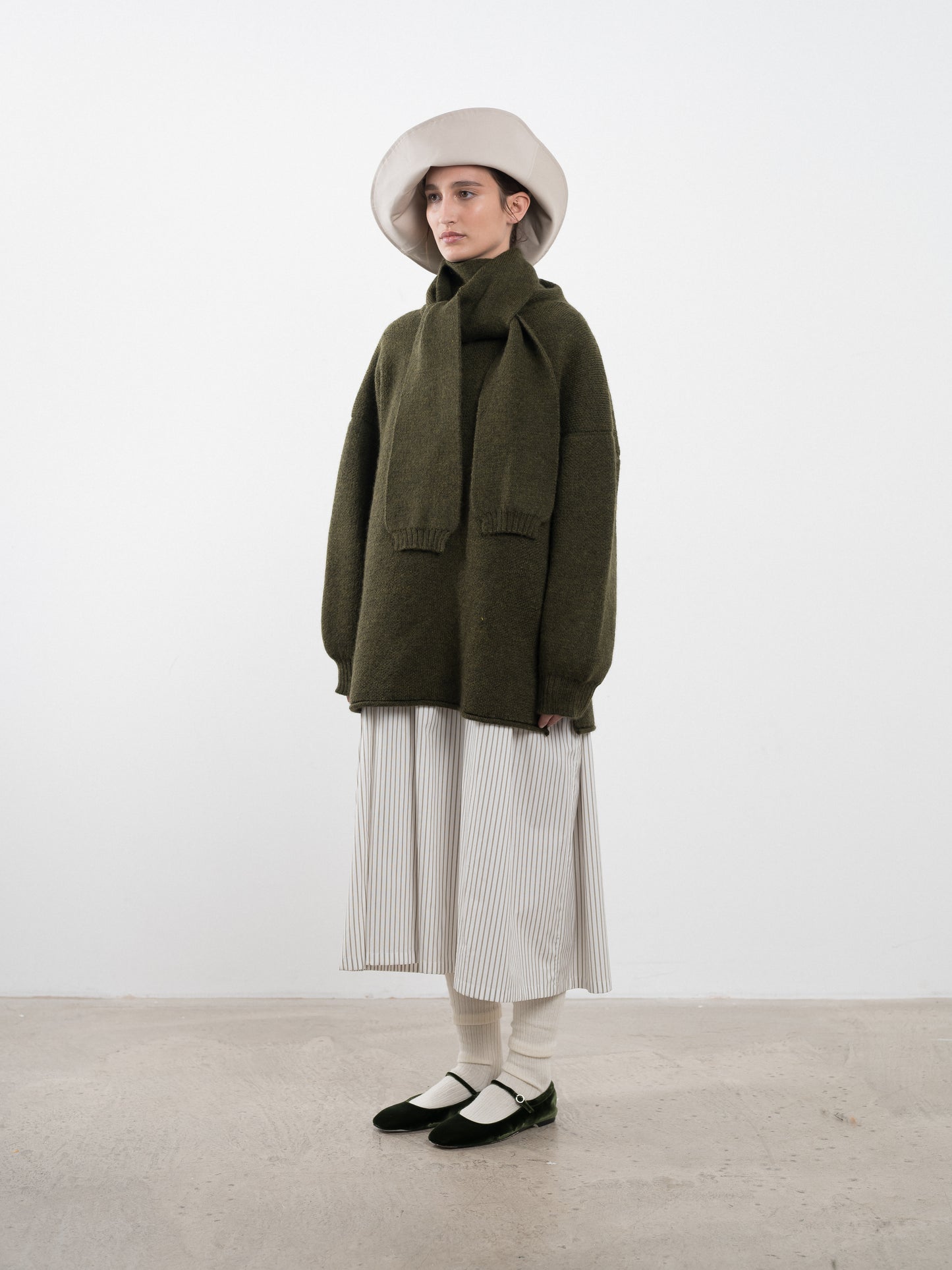 British Wool Wrap Neck Pullover
