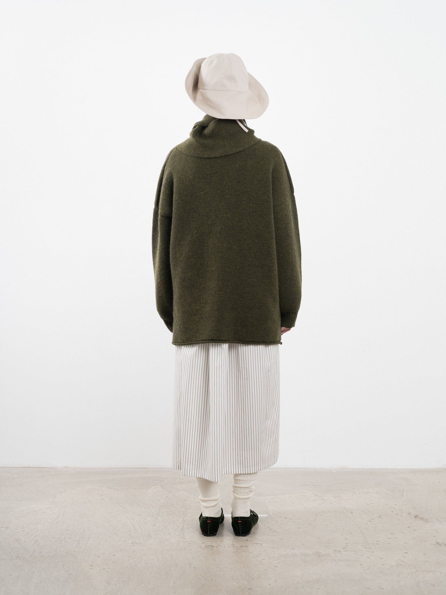 British Wool Wrap Neck Pullover