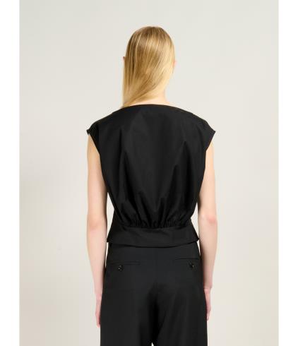 Boatneck Poplin Top