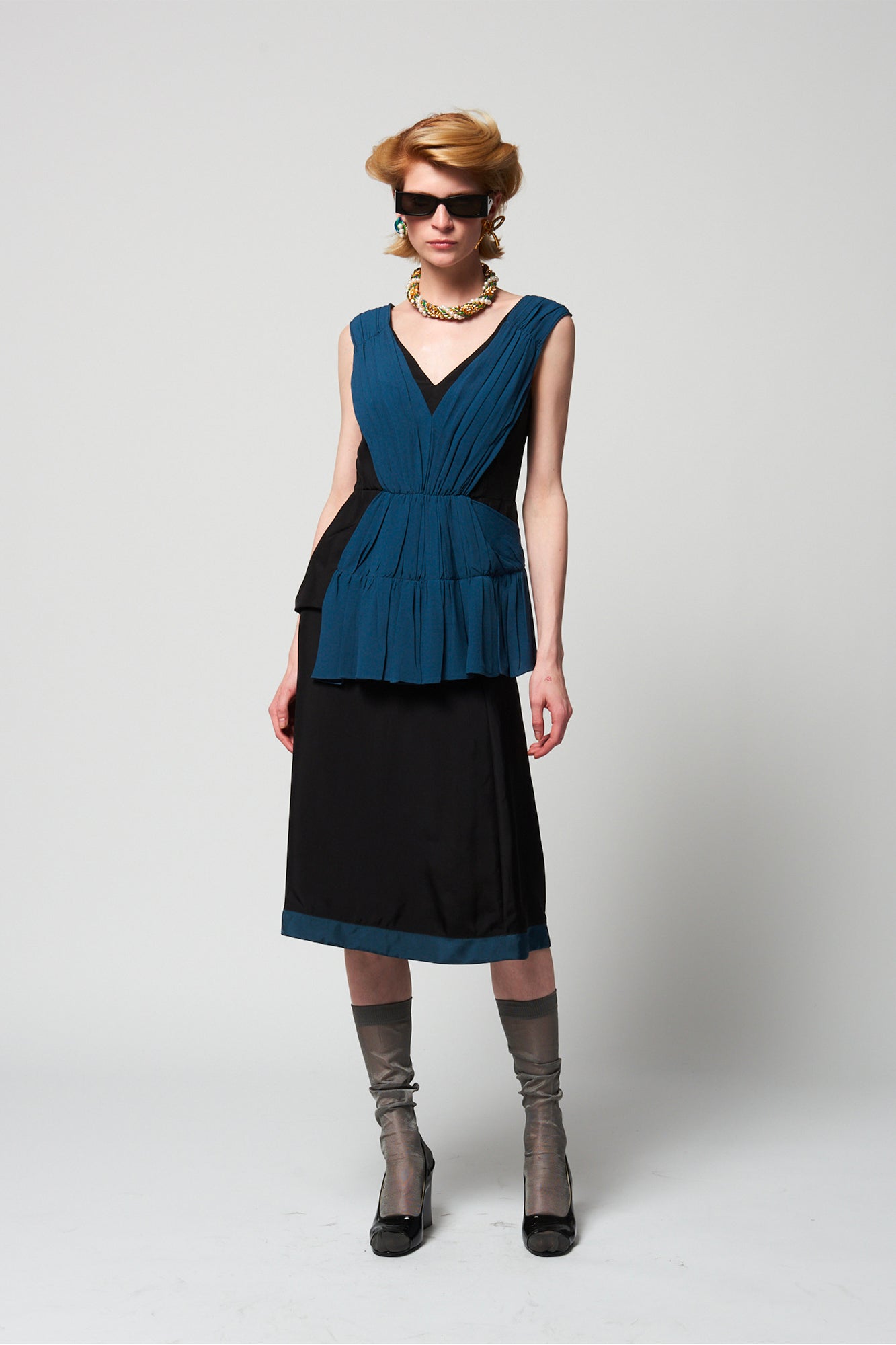 Pair of Metal and Rhinestone Bow Earrings