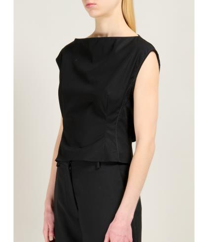 Boatneck Poplin Top