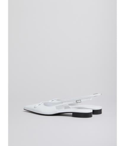 White Leather Trunkaroo Slingbacks
