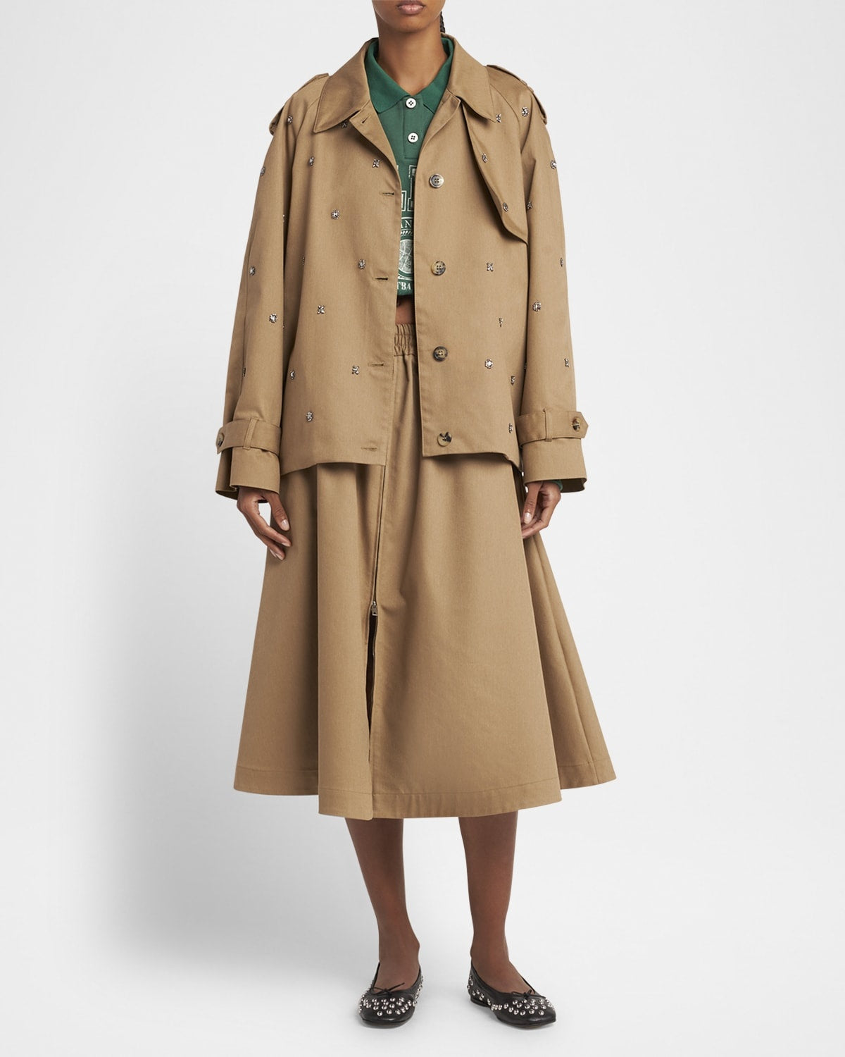 Embellished Noa Short Trench