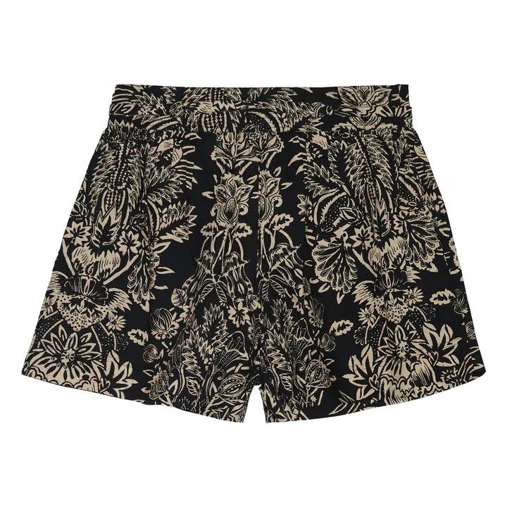 Rowan Belted Short in Noir Flora