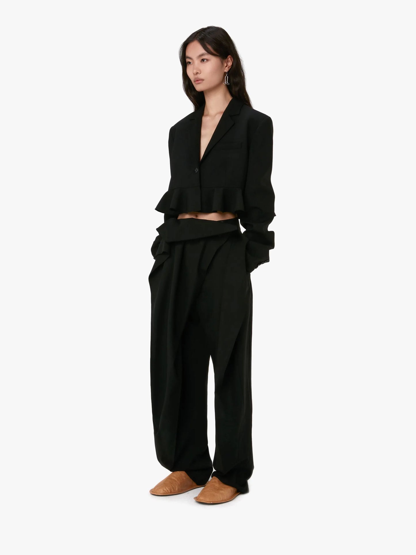 Padlock Strap Fold Over Trousers