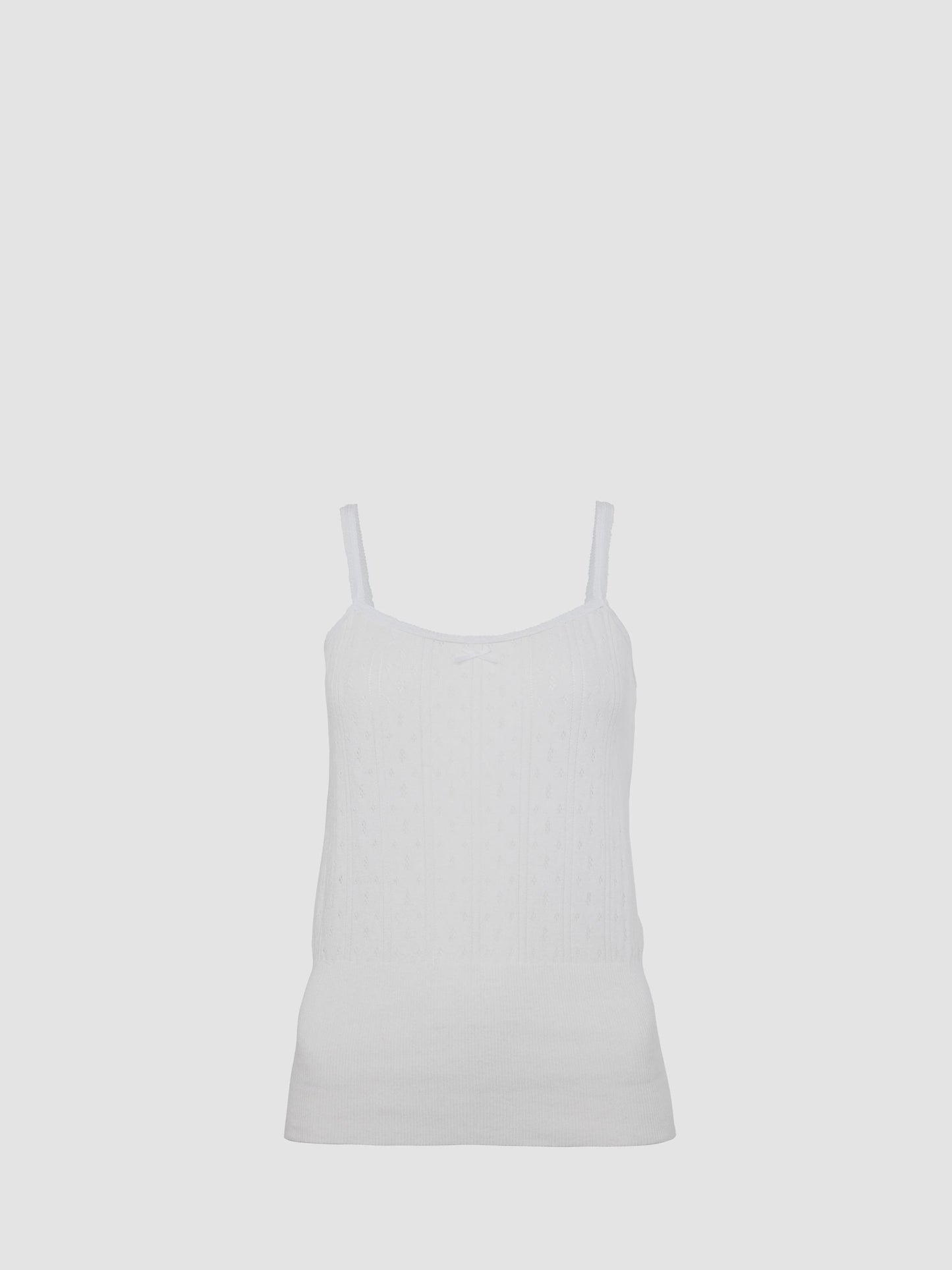 Pointelle Straight Neck Vest
