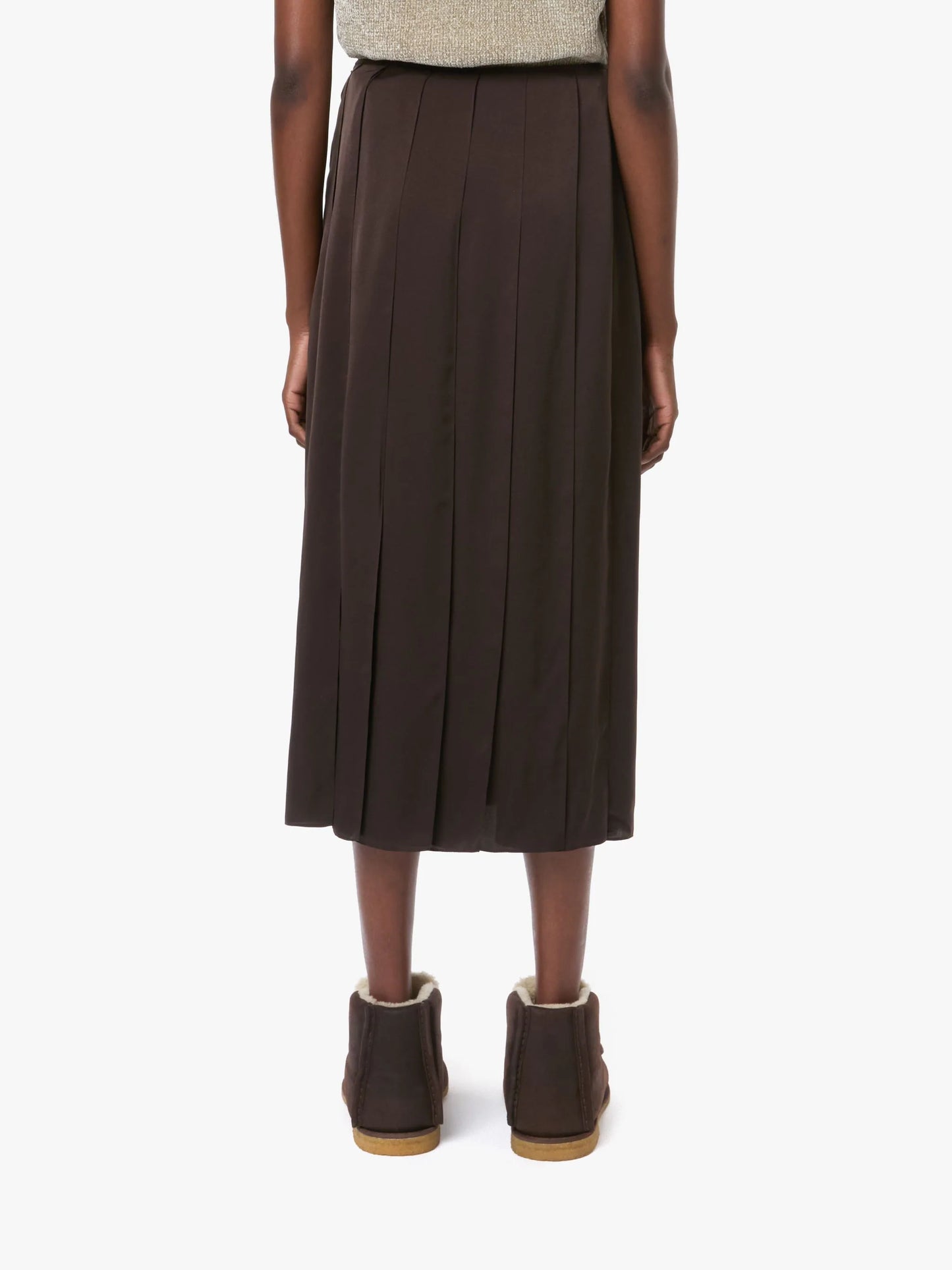 Ribbon Hem Midi Skirt