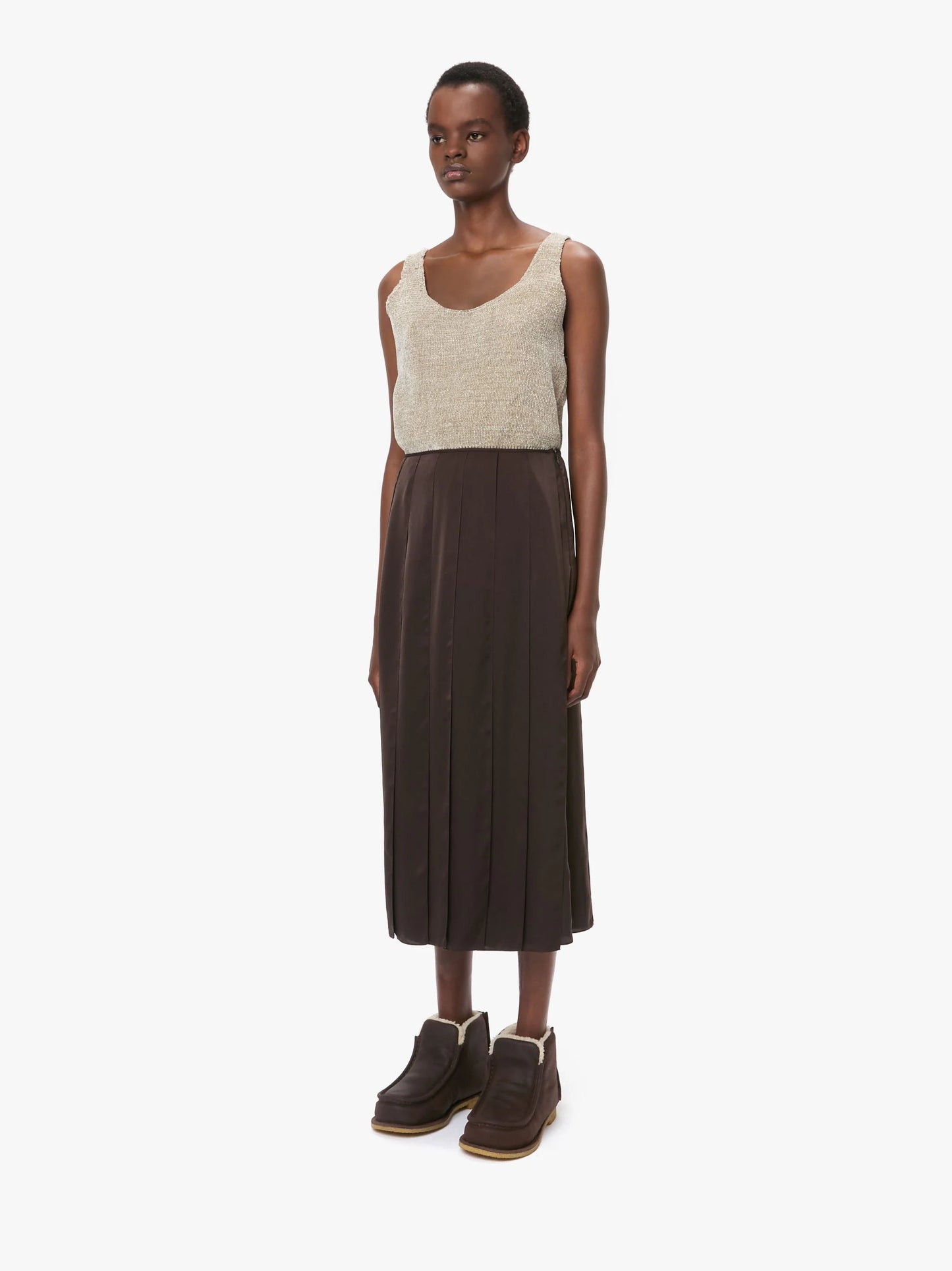 Ribbon Hem Midi Skirt