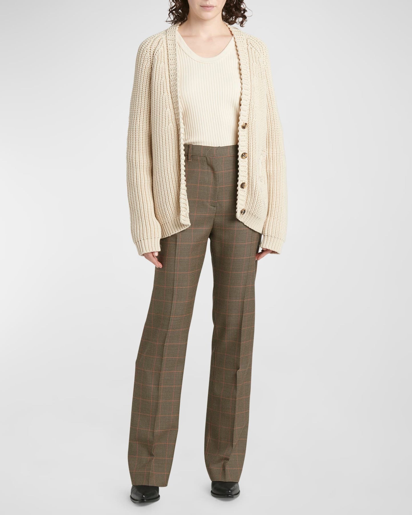 Pied De Poule Check Relaxed Pant