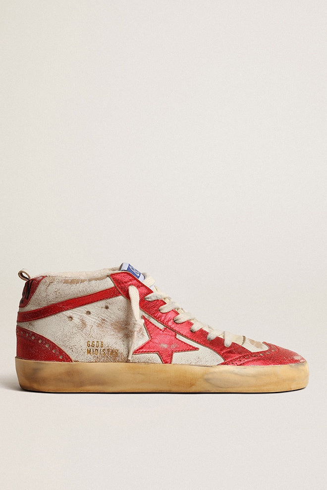 Mid Star Vintage Leather Beige/Red