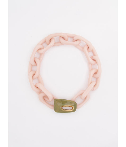 Metal and Resin Chain Necklace